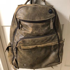Distressed leather backpack